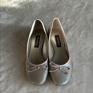 Vintage Town Shoes Pale Pink  Ballet Flats with Bow Size 7
